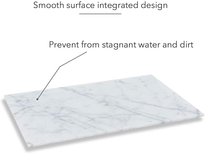 Large Marble Bathroom Tray for Counter White Vanity Tray for Home Decor/Kitchen/Dresser, Guest Towel Holder Tray Napkin Holder for Bathroom, Non-Resin/Non-Ceramic