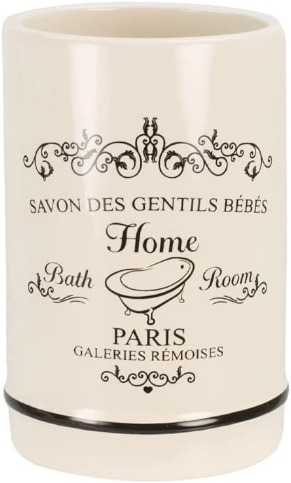 Home Basics Paris Collection 4 Piece Bathroom Accessories Set Featuring a Soap Dispenser, Toothbrush Holder, Tumbler, and Soap Dish