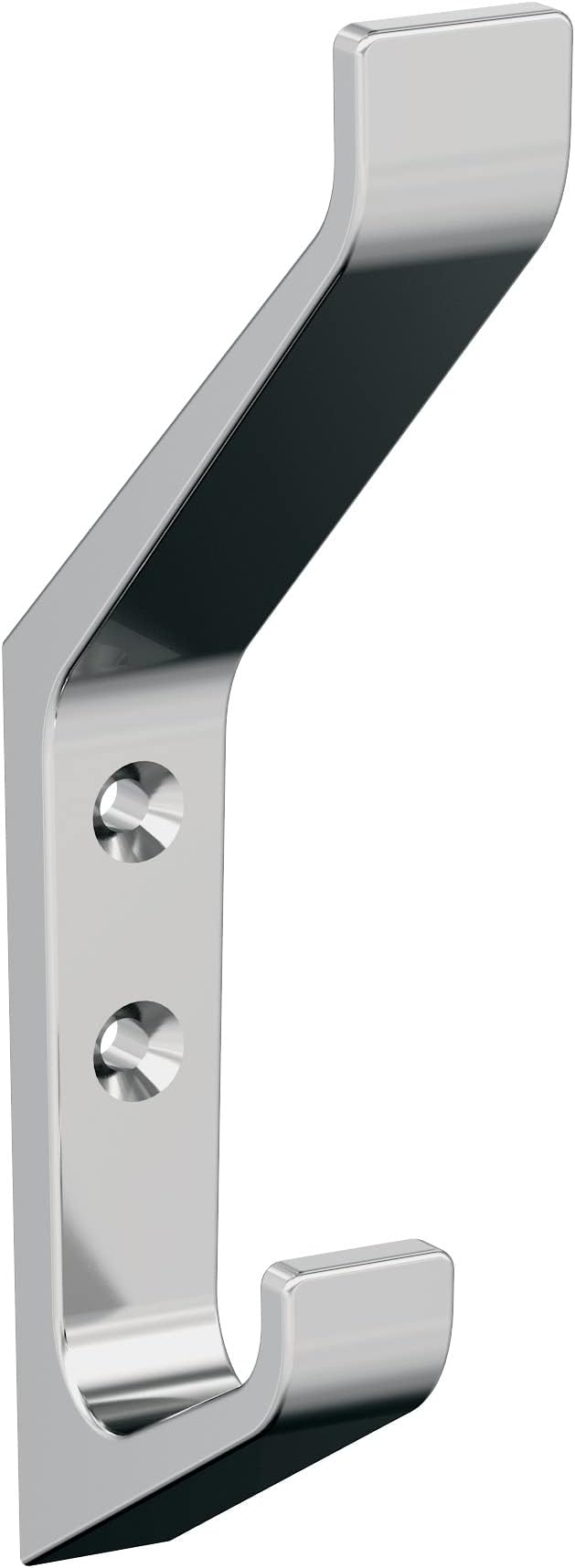 Amerock H3700326 | Emerge Double Prong Decorative Wall Hook | Polished Chrome Hook for Coats, Hats, Backpacks, Bags | Hooks for Bathroom, Bedroom, Closet, Entryway, Laundry Room, Office