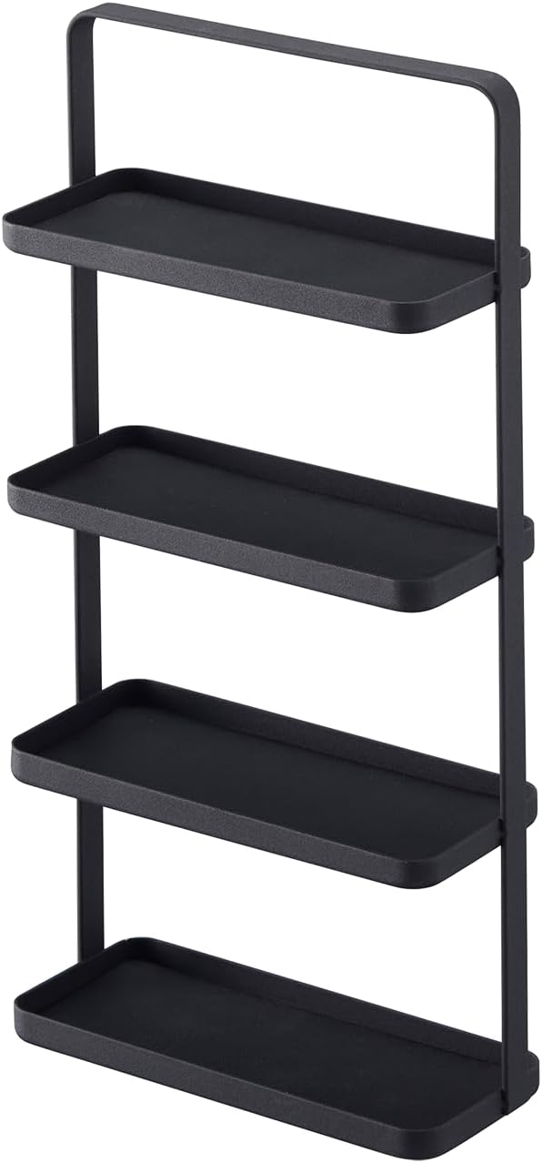Yamazaki Home Tower 4-Tier Accessory Tray - Jewelry Holder & Storage Organizer - Steel, One Size, Black