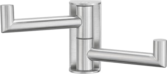 Brushed Nickel Double Swivel Towel Hook, 304 Stainless Steel Folding Clothes Hanger, Wall Mounted