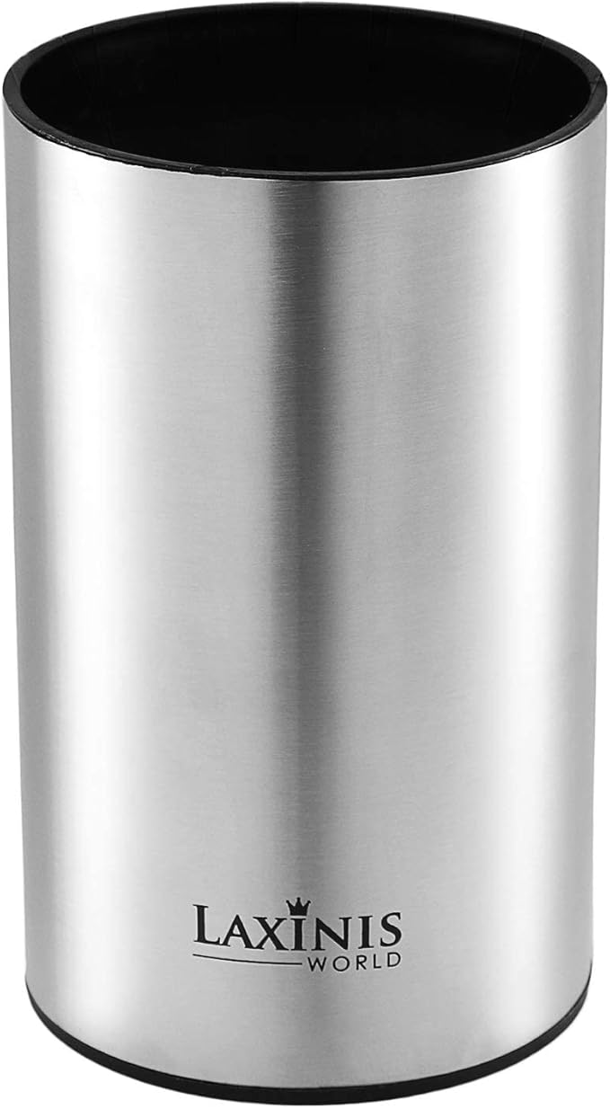 Stainless Steel Kitchen Utensil Holder, Kitchen Caddy, Utensil Organizer, Round Shape Utensils Crock, 7" by 4.3" (utensils not included)