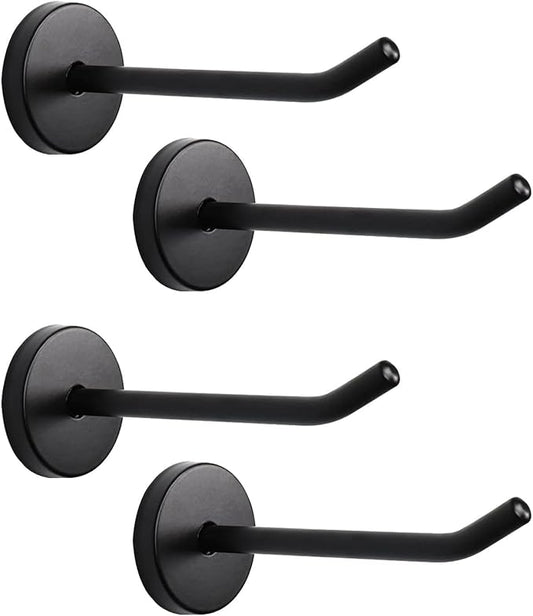 Coat Hook Towel Hooks Stainless Steel Heavy Duty Wall Hooks for Hanging Clothes Wall Mount Towel Holder for Bedroom Kitchen Closet 4" /100mm Length Black Brushed Surface -4pcs