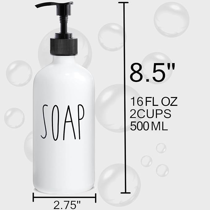MOMEEMO Soap Dispenser Bathroom Set, Contains Hand and Lotion Dispenser, Suitable for Black and White Bathroom Decor. (Black & White)