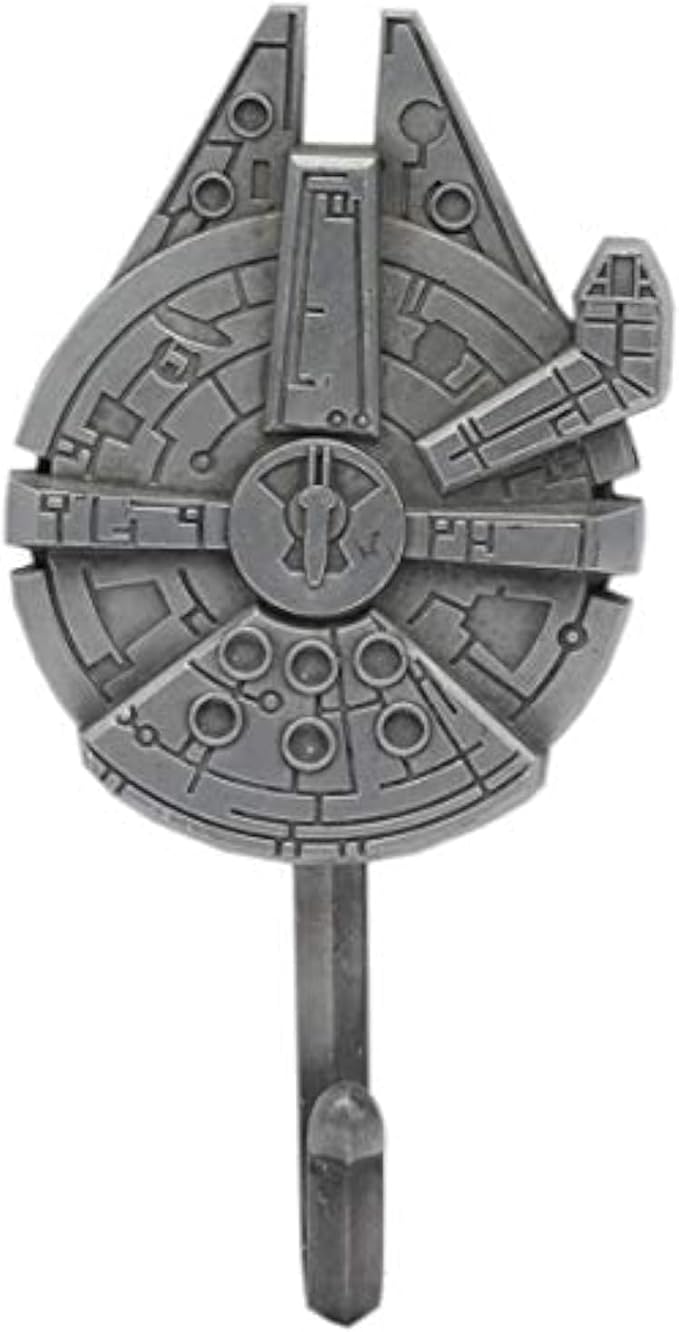 Open Road Brands Disney Star Wars Millennium Falcon Cast Iron Wall Hook - Star Wars Wall Hook for Coats, Jackets, Keys and More