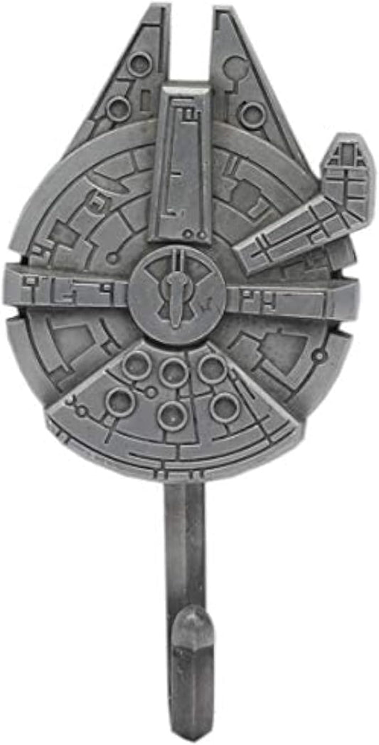 Open Road Brands Disney Star Wars Millennium Falcon Cast Iron Wall Hook - Star Wars Wall Hook for Coats, Jackets, Keys and More