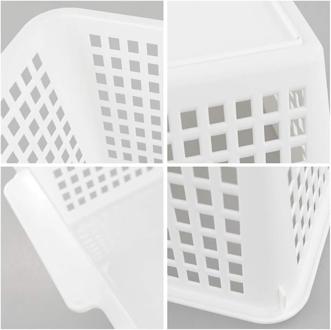 3-pack Plastic Organizer Bins, Large Storage Basket Bins