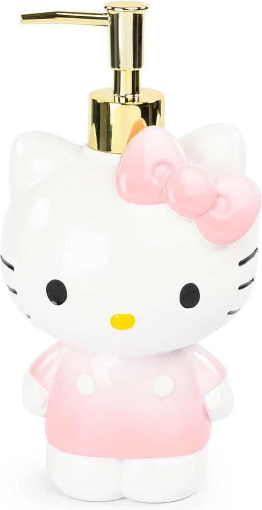 Jay Franco Hello Kitty Soap Dispenser - Pink Resin Pump for Lotion, Liquid Soap or Hand Sanitizer - Bathroom Décor
