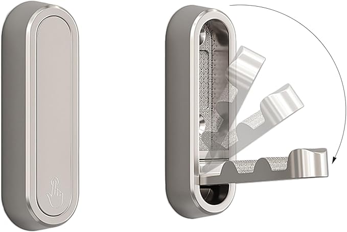2PCS Folding Coat Hooks, Heavy Duty Wall Hooks Made of Zinc Alloy, Foldable Wall Hooks for Hanging Coats, Scarves, Hats, Bathrobes, Keys, Bags(Silver)