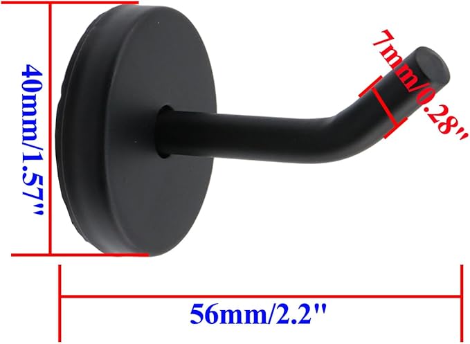 Coat Hook Towel Hooks Stainless Steel Heavy Duty Wall Hooks for Hanging Clothes Wall Mount Towel Holder for Bedroom Kitchen Closet 2.2" Length Black Brushed Surface -Pack of 6