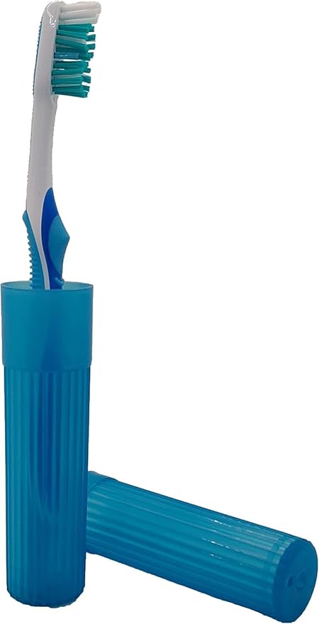 Toothbrush Holder - Blue, Made in USA, with Ventilation Holes, for Toothbrush Covers, Toothbrush Holder, Toothbrush Soft, Durable Design, Hygienic Bathroom Accessory