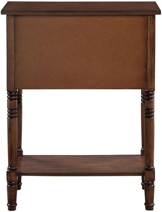 Convenience Concepts Kendra Entryway Hall Table 23.75" - 3 Storage Drawers, Traditional Console with Shelf for Decor, Office & Hallway Organizer, No Tools Assembly, Solid Wood Legs, Dark Oak