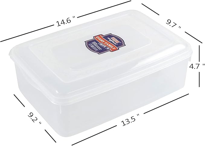 Anbers 11-Quart Clear Storage Containers Box Bin with Lid, 2-Pack