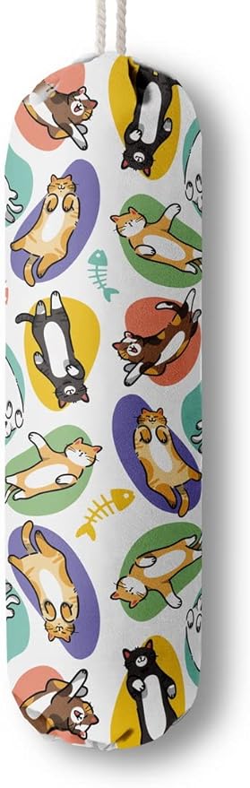 Cat Pattern Grocery Bags Holder Organizer For Shopping Bags，Wall Mount Plastic Bags Storage Container Dispensers, Pet Lovers Home Kitchen Gifts For Family, Friends, Cat Mom, Cat Dad, Women