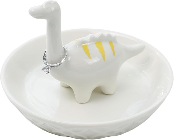 HOME SMILE Cute Dinosaur Ring Holder for Jewelry, Christmas Thanksgiving Day Birthday Gifts for Women Girls