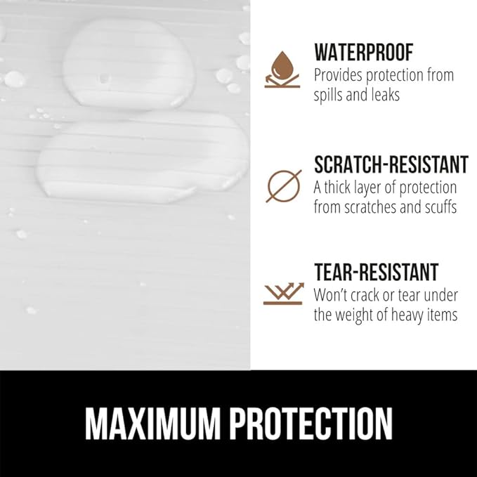GORILLA GRIP DuraGuard Shelf Liner, 24x30 Non-Adhesive Cabinet Liners for Kitchen Drawers, Shelves, Refrigerator, Pantry Storage, Bathroom Closet, Durable Waterproof BPA Free Ribbed Plastic, White