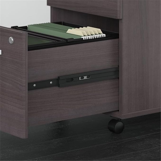 Bush Business Furniture 3 Drawer Mobile File Cabinet - Assembled, Rolling Document Storage for Home or Professional Office, Studio C Collection, Storm Gray