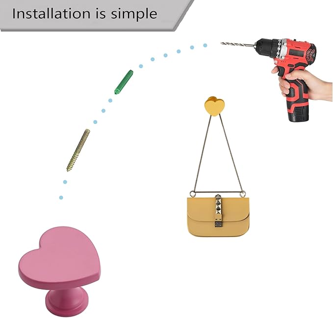 6 Pcs Heart Shaped Wall Hooks Decorative Metal Wall Hook for Home Office Hotel Wall Decoration (Colorful)