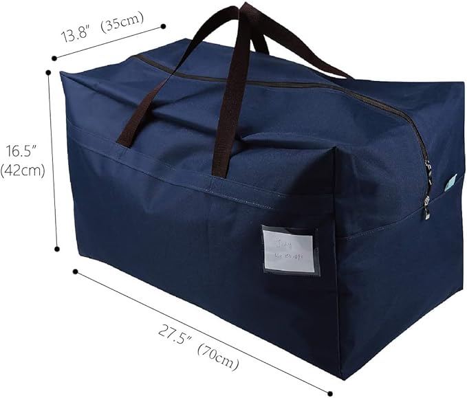 iwill CREATE PRO Pack of 3 100L Large Size Clothing Bedding Storage Bags with Carry Handles, Duffle Bag for Travel Big Carry Bag for RV Travel, House Moving Bags, Blue