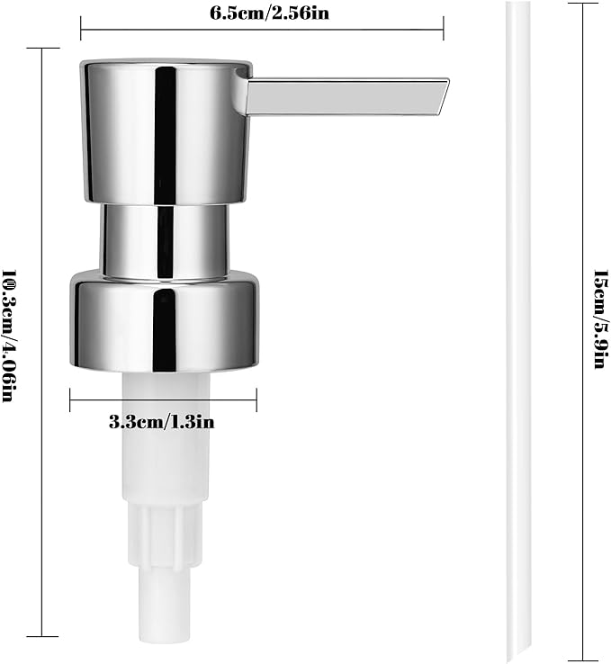Soap Dispenser Pump Replacement Kitchen Bathroom Lotion Refill Dispenser Pump for Regular Mouth Bottle for Standard 28/400 Thread Size 2 Pack(Silver