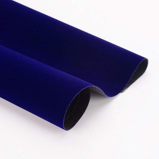 Taogift Self Adhesive Blue Velvet Shelf Liner Sticker Paper for Drawer Dresser Cabinets Jewlery Displays Backsplash Arts Crafts Decor (Blue, 17.7x98 Inches)