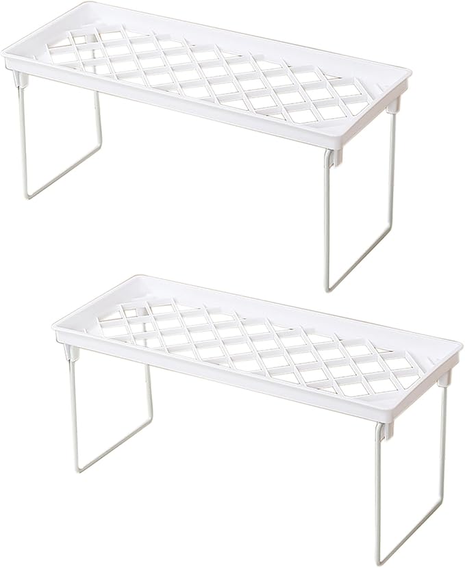 2 Pack Storage Rack, White Leakage Shelf for Placing Cups, Tissue, Seasoning (small)