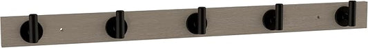 Franklin Brass Post (1-Pack) 27' Coat Rack Wall Mount White Hat Rack with 5 Hooks Mounted Hanging Hook Rail for Clothes, Towels, Purses, Bags, Kitchen, Entry, Closet Organization B48031K-480-R