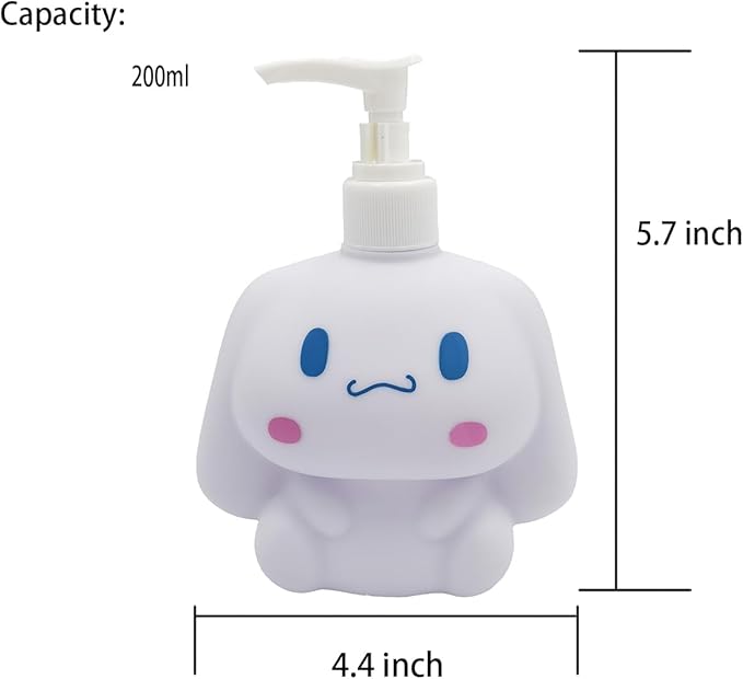 Cute Cartoon Animal Hand Soap Pump Lotion, Hand Soap, Shampoo, Shower Gel Dispenser, Soap Dispenser Dinosaur Shaped Liquid Bottles Kids Empty Press Type Shampoo Bottles (White)