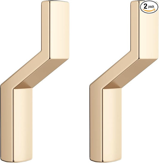 Heavy Duty Wall Hooks for Hanging, 40 lbs Single Coat Hooks & Towel Hooks Wall Mounted, Rust-Resistant Zinc Alloy Hooks for Bathroom, Mudroom, Door, Barn, Farmhouse (2, Gold Sand)