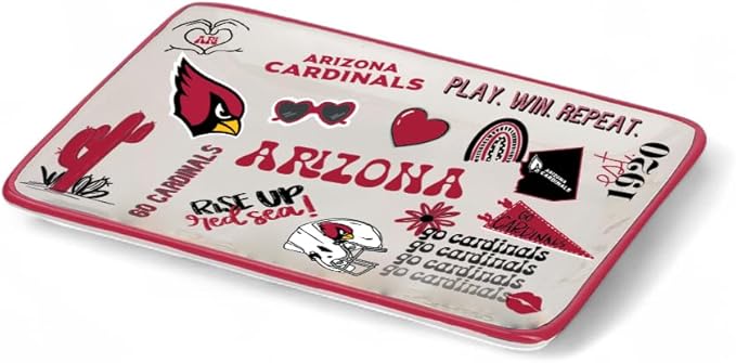 The Memory Company Officially Licensed NFL Team Spirit Ceramic Trinket Tray, Decorative Storage Catch-All, Home & Office Organizer, Gift for Football Fans