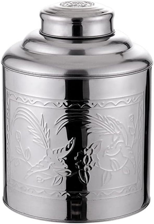 Luxshiny Portable Airtight Stainless Steel Tea Canister with Sealing Lid for Loose Leaf Tea Storage and Kitchen Organization 5.51X4.13X2.55 Inches