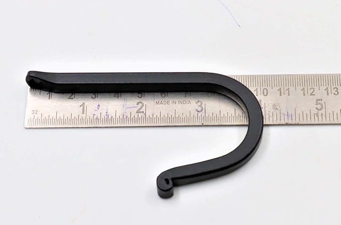 THDC Single Prong Wrought Iron Hooks, Vintage Hand Forged Iron Curved Metal Fasteners – Decorative Colonial Wall Décor, Heavy Duty Wall Hooks, Hangers for Keys, Coats, Robe, Bags, Home, Kitchen (5)