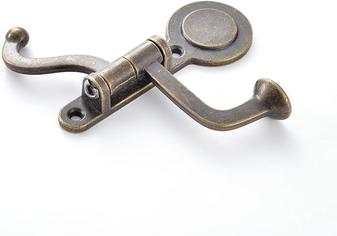 4PCS Rustic Swivle Hook, Zinc Alloy Swivel Coat Hook Wall Mounted Coat Hook Decorative Cast Iron Heavy Duty Double Hooks Vintage Robe Rv Bathroom Kitchen Garage Hooks (Double Hook)