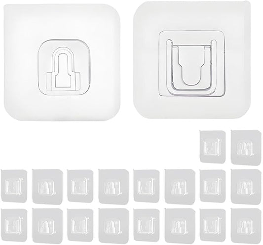Koja 10 Pairs Snap Buckle Adhesive Stick-on Hooks for Power Strips, Remote Controls, Framed Photos and Wall Art for Bathroom, Shower, Outdoor, Kitchen, Home Improvement, Utility Room