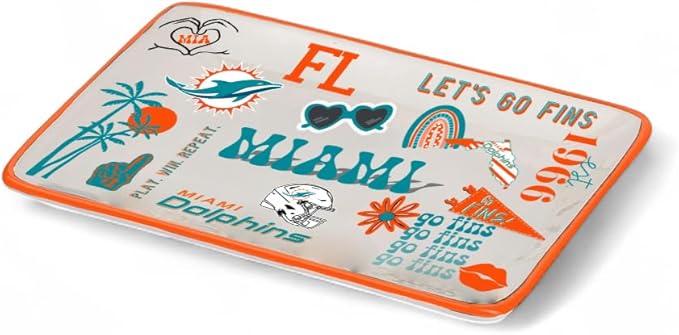 The Memory Company Officially Licensed NFL Team Spirit Ceramic Trinket Tray, Decorative Storage Catch-All, Home & Office Organizer, Gift for Football Fans