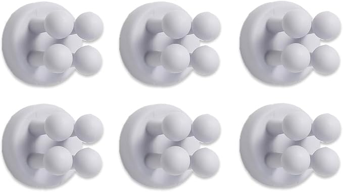 6 Pcs Silicone Waterproof Toothbrush Holders,Multi-Function Self Adhesive Hooks for Hanging Key Clothes Towel Cable for Kitchen Bathroom Home Office Mixed（6pcs Gray）