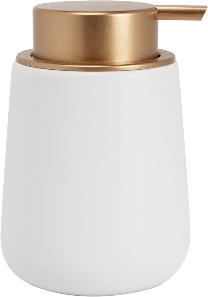 Soap Dispenser Ceramic with Easy-to-Press Pump Hand Lotion Liquid Dispenser for Shampoo Bathroom Kitchen 12 oz
