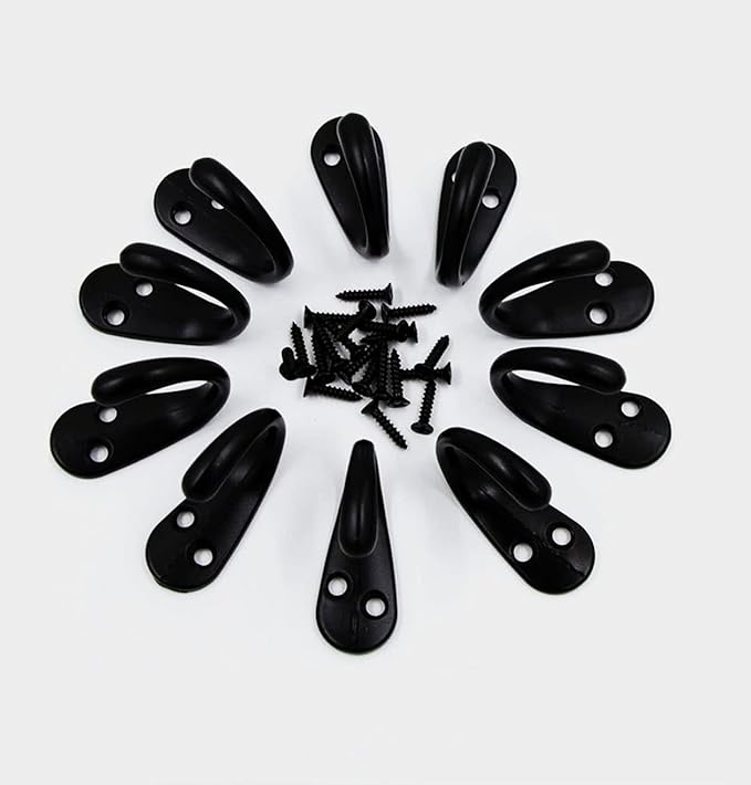 Coat Hooks Black, 6 Pack Small Antique Jacket Hooks Heavy Duty Single Wall Hook with Screws for Entryway Bedroom Bathroom Kitchen Garage Toilet Office Shop