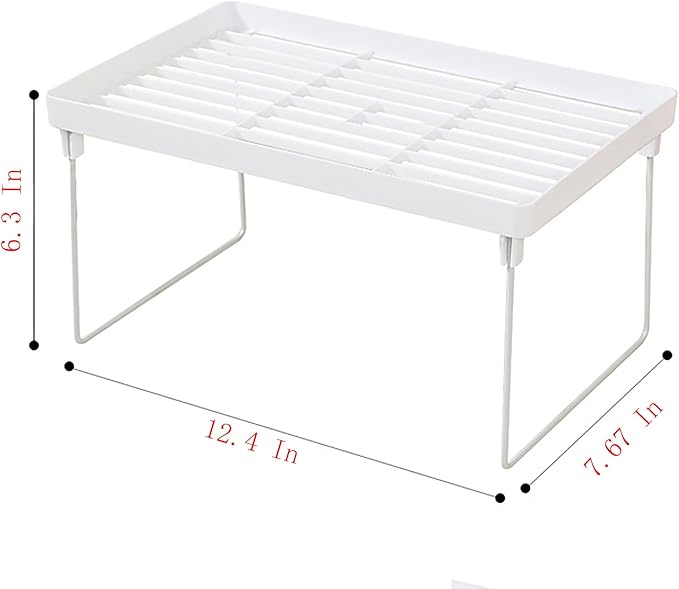 2 Pack Storage Rack, White Leakage Shelf for Placing Cups, Tissue, Seasoning (large)
