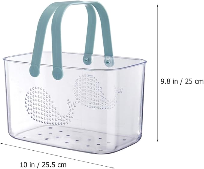 NUOBESTY Whale-shaped Bathroom Organizer Basket with Handle, Large Capacity Blue Plastic Shower Caddy for Home, Portable Plastic Storage Bin for Toiletries and Laundry