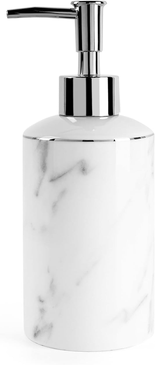 Ceramic Soap Dispenser, Marble Look Lotion Dispenser 12.5OZ Liquid Hand Soap Dispenser Pump Bottle for Hotel Kitchen Bathroom, ANTIS'S HOME