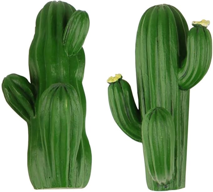 Amosfun 2-Pack Self-Adhesive Cactus Wall Hooks 3.15 X 1.77 X 1.38 Inches Creative Green Plastic Wall-Mounted Storage Hooks for Home Entryway Bathroom Decoration