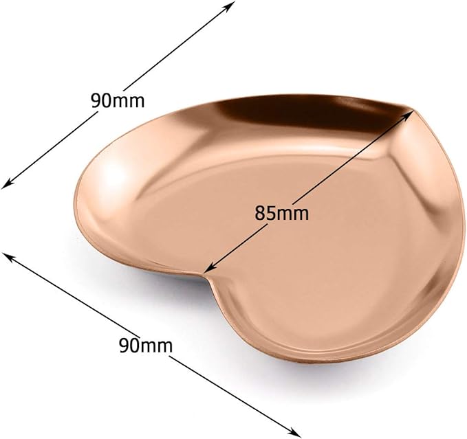 1 Piece Rose Gold Luxurious Metal Storage Tray Heart Shaped Jewelry Display Tray Home Decoration Serving Plate Craft For Table Organizer