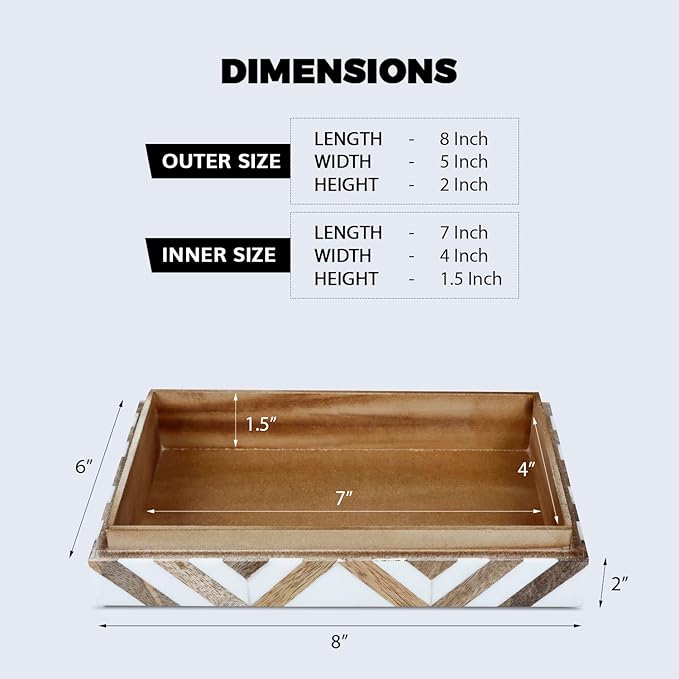 Handicrafts Home Decorative Keepsake Box 8x5 – Small Organizer Box with Lid, Boho Decorative Storage, Retro Memory Box, Unique Coffee Table Décor, Jewelry or Trinket Box, Modern Shelf Decorative Box