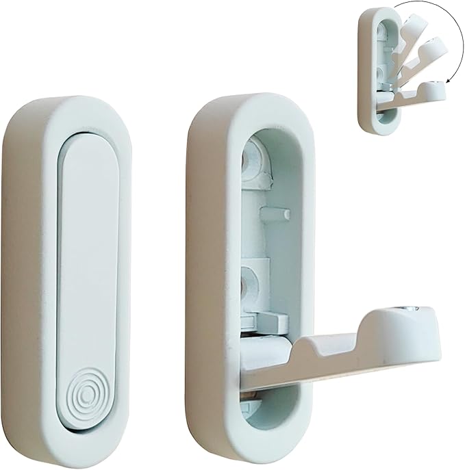 2Pcs Folding Coat Hooks, Heavy Duty Foldable Hooks Made of Zinc Alloy, Foldable Wall Hooks for Bathroom, Closet, Entryway, Pool and Kitchen are Coat, Backpack, Key Storage Solutions(White)
