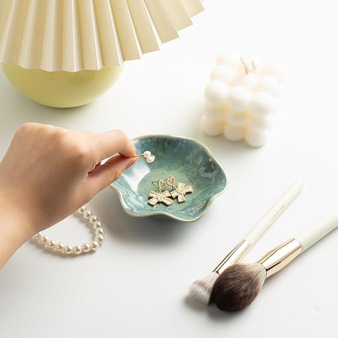 Ceramic Trinket Dish, Ring Tray, Decorative Jewelry Dish for Earrings Necklaces Watch Keys, for Women