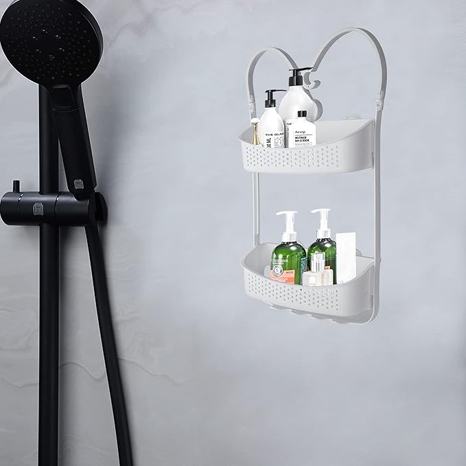 Blue Canyon Shower Caddy Double Hanging White