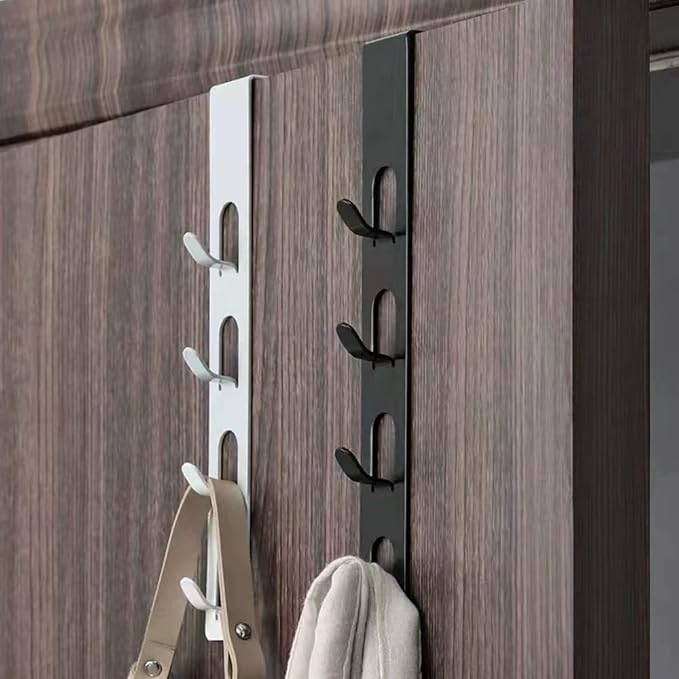 4 Layers Metal Hats Hanger, 1 PCS Strong Vertical White Coat Hook, Over Door Rack for Hanging Bags Jams Scarf Keys and More.
