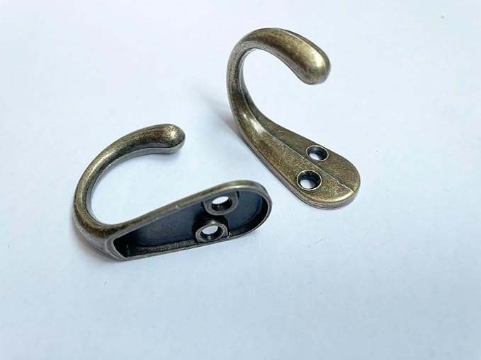 Coat Hooks Wall Mount, 6 Pack Bronze Rustic Entryway Hooks Heavy Duty Single Metal Utility Hook for Hanging Clothes Jackets Robes Towels Hats Keys Bags Cups