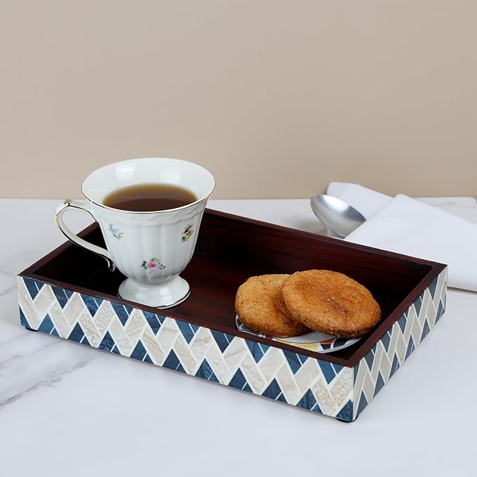 HANDICRAFTS HOME Handmade Tavla Pattern 10x6 Towel Tray - Small Bathroom Tray, Guest Towel Holder, Decorative Napkin Holder, Bathroom Countertop Storage, Kitchen Hand Towel Holder Parlour-tavla